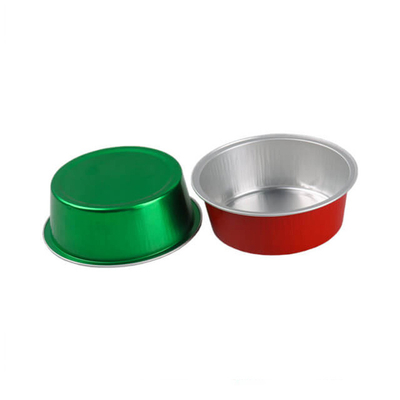 150ml Tek Kullanımlık Alüminyum Folyo Gıda Kapları Yuvarlak Kapaklı Renkli Mini Cupcake Pişirme Bardaklar
