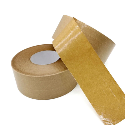 Kendinden Yapışkanlı Kahverengi Kağıt Ambalaj Bandı Fiberglas Takviyeli Flatback Kraft Ambalaj Bandı