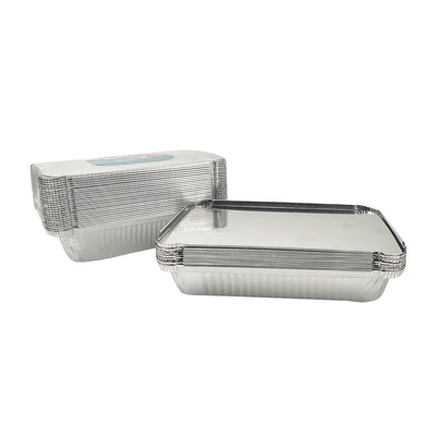 1LB Özel 8342 Alüminyum Folyo Gıda Kapları 450ml Kapaklı Gıda Kabı Folyo