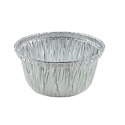 Yuvarlak Take Away Alüminyum Folyo Gıda Kapları 130ml Tek Kullanımlık Ramekins Bardaklar