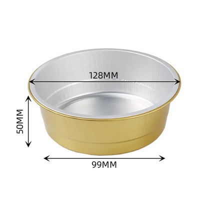 450ml Renkli Alüminyum Folyo Gıda Kapları Smoothwall Tek Kullanımlık Kapaklı Puding Pişirme Kapları